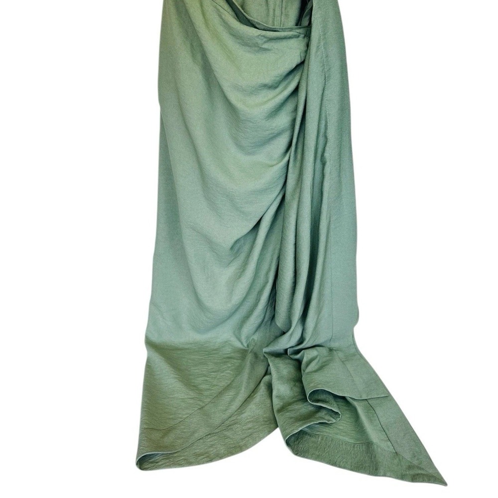 Jacquemus Abanada Draped Embellished Twill Maxi Skirt Euro Size 36 Sage Green - Picture 4 of 15